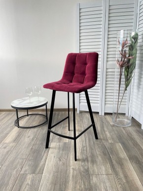Полубарный стул CHILLI-QB SQUARE винный #16, велюр / черный каркас (H=66cm) М-City в Уфе - ufa.mebel24.online | фото 4