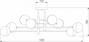 Потолочная люстра Eurosvet Nuvola 70129/8 латунь в Уфе - ufa.mebel24.online | фото 3