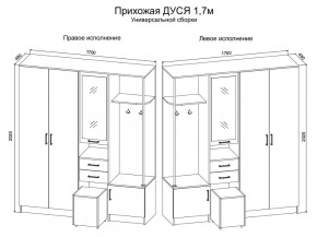 Прихожая Дуся 1.7 УНИ (Дуб Бунратти/Белый Бриллиант) в Уфе - ufa.mebel24.online | фото 2