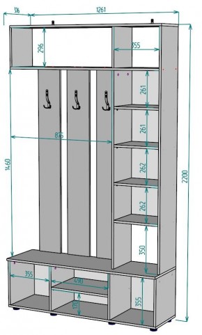 Прихожая с зеркалом V19_M в Уфе - ufa.mebel24.online | фото 2