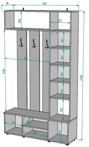 Прихожая с зеркалом V20_M в Уфе - ufa.mebel24.online | фото 2