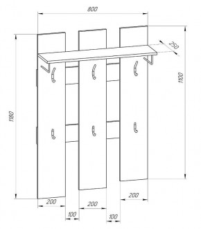 Прихожая-вешалка большая 800 в Уфе - ufa.mebel24.online | фото 2