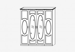 Прованс-2 Шкаф 4-х дверный с 2 зеркалами (Бежевый/Текстура белая платиной золото) в Уфе - ufa.mebel24.online | фото 2