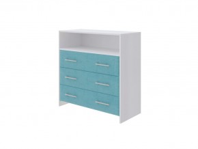 PROxSON Комод Свен (ЛДСП Белая+ткань Белый/Лофти Лазурь) 90x40 в Уфе - ufa.mebel24.online | фото