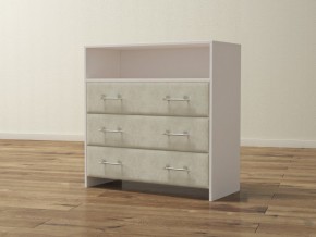 PROxSON Комод Varna (ЛДСП Белая+ткань Белый/Savana Milk (молочный)) 90x40 в Уфе - ufa.mebel24.online | фото 1