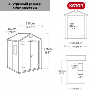 Сарай Манор 6x5DD (Manor 6x5DD) cерый/белый в Уфе - ufa.mebel24.online | фото 3