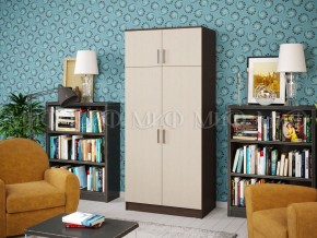Шкаф 2-х створчатый штанга+полка (900) дуб беленый/венге в Уфе - ufa.mebel24.online | фото