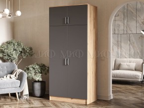 Шкаф 2-х створчатый штанга+полка (900) графит/дуб крафт в Уфе - ufa.mebel24.online | фото