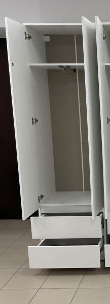 Шкаф 2-ств. с 2 ящиками и вешалкой "Бьянко" в Уфе - ufa.mebel24.online | фото 2