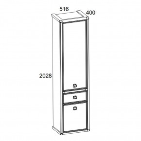 Шкаф 2D1S, MAGELLAN, цвет Сосна винтаж в Уфе - ufa.mebel24.online | фото 2