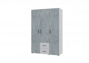 Шкаф 3-х створчатый с ящиками VICTOR (Белый-Бетон) в Уфе - ufa.mebel24.online | фото