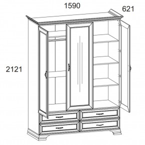 Шкаф 3D4S Z, TIFFANY, цвет вудлайн кремовый в Уфе - ufa.mebel24.online | фото 2