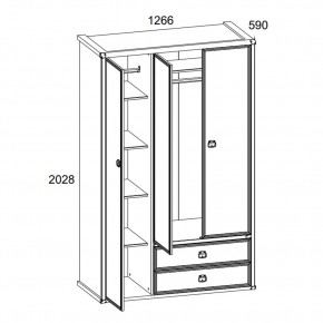 Шкаф 3DG2S, MAGELLAN, цвет Сосна винтаж в Уфе - ufa.mebel24.online | фото 4