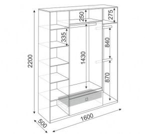 Шкаф 4 двери Глэдис М24 (Дуб Золотой/Цемент светлый) в Уфе - ufa.mebel24.online | фото 3