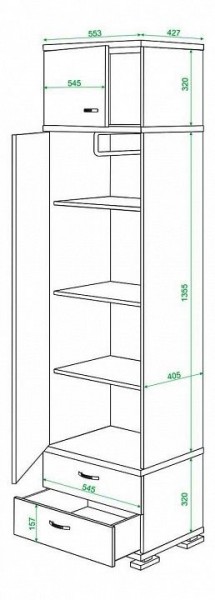 Шкаф платяной Домино КС-10 в Уфе - ufa.mebel24.online | фото 3