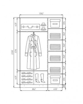 Шкаф-купе ХИТ 22-4-14-77 (420) в Уфе - ufa.mebel24.online | фото 3