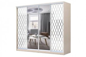 Шкаф-купе ХИТ 23-4-24/2-6556 РОМБЫ МАЛЫЕ МАТОВЫЕ НА ЗЕРКАЛЕ в Уфе - ufa.mebel24.online | фото