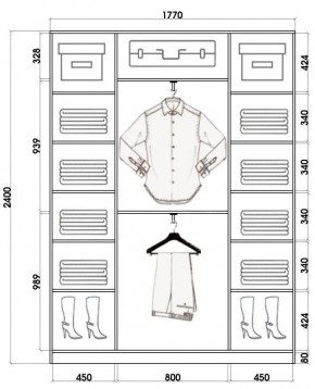 Шкаф-купе ХИТ 24-4-18/2-656 (420) в Уфе - ufa.mebel24.online | фото 3