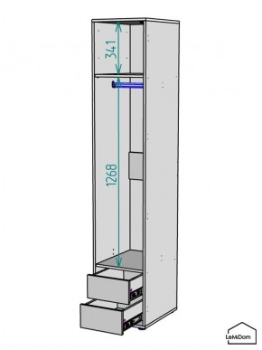 Шкаф Linnea MHR-1PO-3 2050х400х510 (Белый-М 11.1.2) в Уфе - ufa.mebel24.online | фото 3