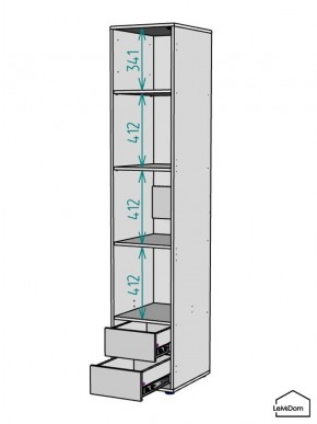 Шкаф Linnea MHR-1PO-4 2050х400х510 (Белый-М 11.1.2) в Уфе - ufa.mebel24.online | фото 3
