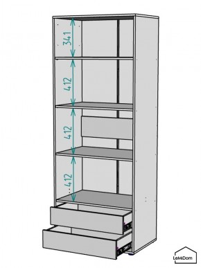Шкаф Linnea MHR-2-4 2050х800х510 (Графит-М 11.1.25) в Уфе - ufa.mebel24.online | фото 3