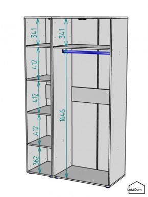 Шкаф Linnea MHR-3PO-1 2050х1200х510 (Белый-М 11.1.2) в Уфе - ufa.mebel24.online | фото 3