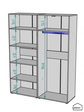 Шкаф Linnea MHR-4-1 2050х1600х510 (Белый-М 11.1.2) в Уфе - ufa.mebel24.online | фото 3