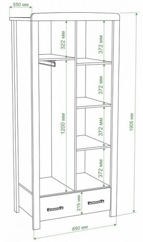 Шкаф платяной Бартоло Ш2Д в Уфе - ufa.mebel24.online | фото 2