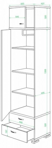 Шкаф платяной КС-10 в Уфе - ufa.mebel24.online | фото 2
