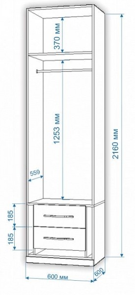 Шкаф платяной Нобиле Пл-60/60 в Уфе - ufa.mebel24.online | фото 2