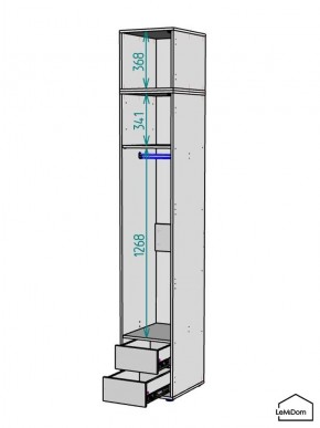 Шкаф с антресолью Linnea MHR-1A-3 2450х400х510 (ДВ-М 11.1.25) в Уфе - ufa.mebel24.online | фото 3