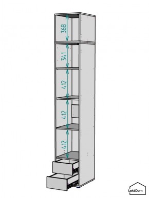 Шкаф с антресолью Linnea MHR-1A-4 2450х400х510 (Белый-М 11.1.2) в Уфе - ufa.mebel24.online | фото 3