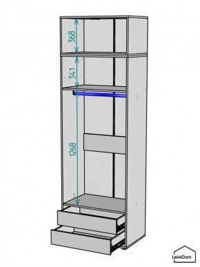Шкаф с антресолью Linnea MHR-2A-3 2450х800х510 (Белый-М 11.1.2) в Уфе - ufa.mebel24.online | фото 3