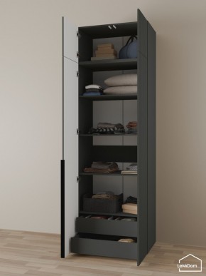 Шкаф с антресолью Linnea MHR-2A-3 2450х800х510 (Графит-М 11.1.25) в Уфе - ufa.mebel24.online | фото 6