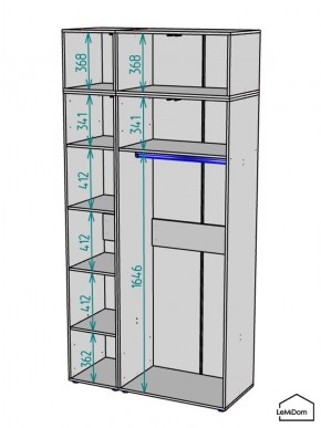 Шкаф с антресолью Linnea MHR-3A-1 2450х1200х510 (Белый-М 11.1.2) в Уфе - ufa.mebel24.online | фото 3