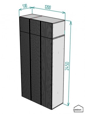 Шкаф с антресолью Linnea MHR-3POA-2 2450х1200х510 (Белый-М 11.1.2) в Уфе - ufa.mebel24.online | фото 2