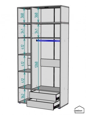 Шкаф с антресолью Linnea MHR-3POA-2 2450х1200х510 (Белый-М 11.1.2) в Уфе - ufa.mebel24.online | фото 3