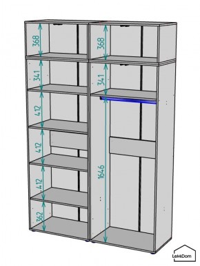 Шкаф с антресолью Linnea MHR-4A-1 2450х1600х510 (ДВ-М 11.1.25) в Уфе - ufa.mebel24.online | фото 3