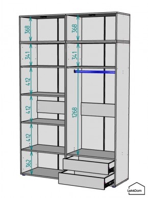 Шкаф с антресолью Linnea MHR-4A-2 2450х1600х510 (ДВ-М 11.1.25) в Уфе - ufa.mebel24.online | фото 3