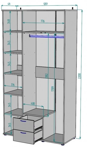 Шкаф с зеркалом Ольга H54_M в Уфе - ufa.mebel24.online | фото 2