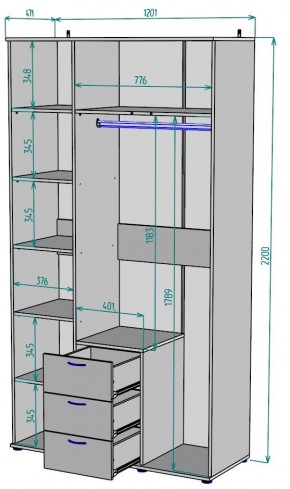 Шкаф с зеркалом Ольга H57_M в Уфе - ufa.mebel24.online | фото 2