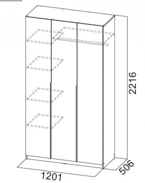 Шкаф ШК-5 (1200) Графит серый в Уфе - ufa.mebel24.online | фото