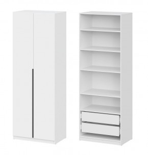Шкаф ШК-5 + 4 полки + ящики (800) Белый текстурный в Уфе - ufa.mebel24.online | фото 1
