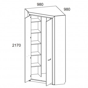 Шкаф угловой 2D, OLIVIA, цвет вудлайн крем/дуб анкона в Уфе - ufa.mebel24.online | фото 3