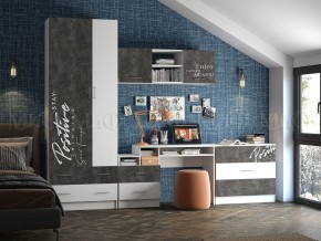 ВЕГА NEW Позитив Шкаф (Бетон темный/белый) в Уфе - ufa.mebel24.online | фото 3
