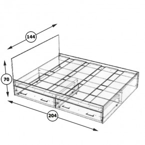 Стандарт Кровать с ящиками 1400, цвет дуб сонома, ШхГхВ 143,5х203,5х70 см., сп.м. 1400х2000 мм., без матраса, основание есть в Уфе - ufa.mebel24.online | фото 6