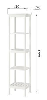 Стеллаж 420 Кантри, массив сосны, цвет белый в Уфе - ufa.mebel24.online | фото 3