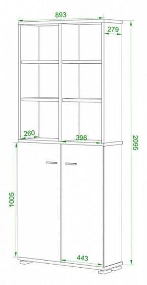 Стеллаж комбинированный Домино Лайт ПУ-30-4 в Уфе - ufa.mebel24.online | фото 2