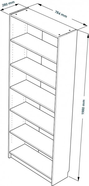 Стеллаж Варма 80, высокий с шестью полками, цвет ясень черный в Уфе - ufa.mebel24.online | фото 3