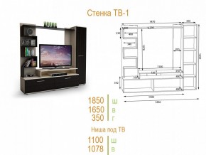 Стенка для гостиной ТВ-1 в Уфе - ufa.mebel24.online | фото 2